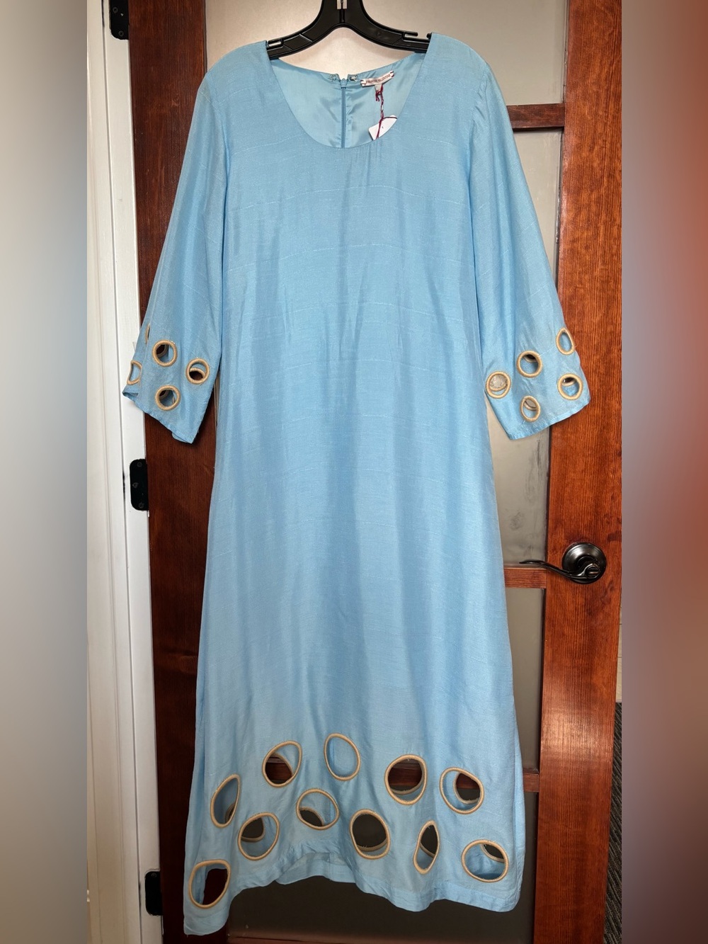 Frances Valentine “Faye” Maxi Dress with Eyelet Trim